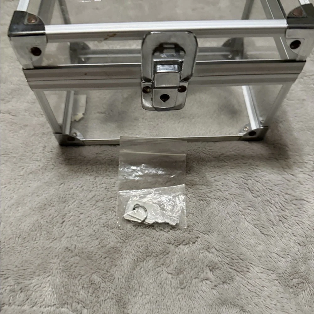 Clear Acrylic Storage Box with Silver Accents